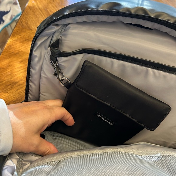 Black Quilted Baby Backpack Diaper Bag - Picture 11 of 15